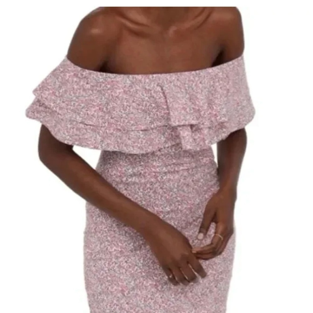 NWT H&M Pink Ruffled Off-Shoulder Dress-small